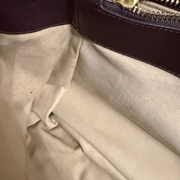 Tory Burch Burgundy and Black Checkered Tote - Picture 15 of 15